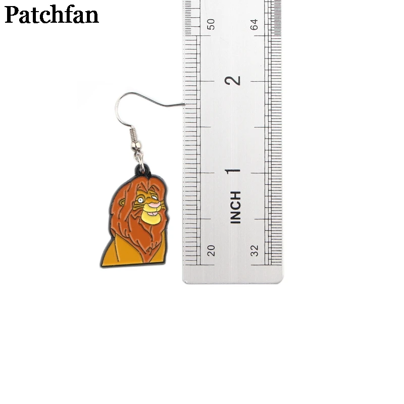 Patchfan мультфильм Король Лев Модная классика дизайнерские гвоздики серьги вечерние сувениры Ювелирные подарки девушки подарки на день рождения A2260