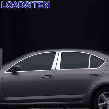 

Automovil Chromium Auto Window Exterior Mouldings Bright Sequins Accessories Car Styling 15 16 17 18 19 FOR Skoda Octavia