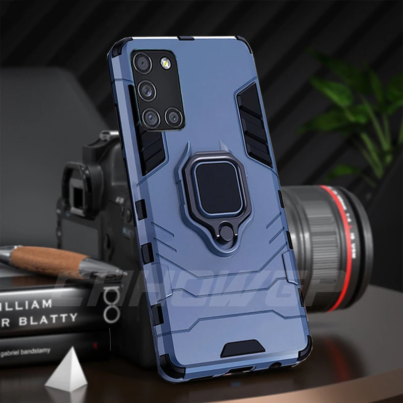 Магнитный чехол броня кольцо для Samsung Галактики A21S A51 A71 A11 A31 A41 A01 A50 A70 A30 A40 A20 A10 S S20