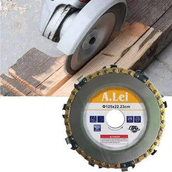 

5inch 22mm Diameter 9 Tooth Chainsaw Disc for Angle Grinders Circular Saw Blade Woodworking Cutting Wood Slotted Cutting Piece