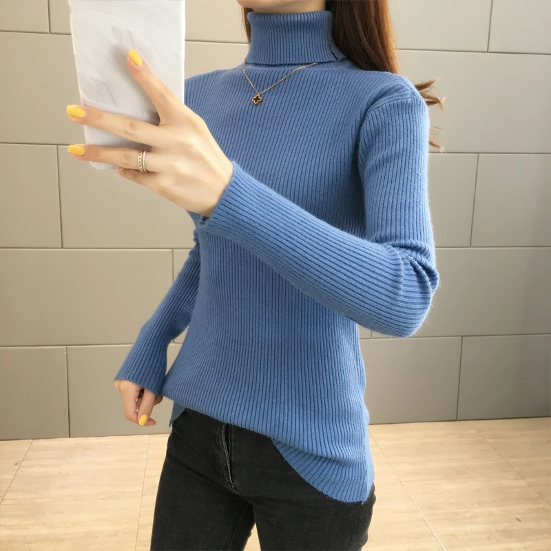 

Sweater Women's Autumn and Winter New Style Sweater Korean Version Inside with Slim Body Long Sleeve Sweater