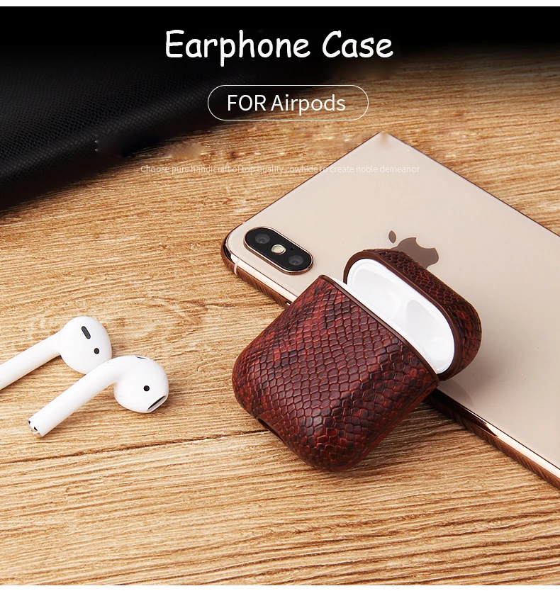 Чехол для Airpods Pro 1 2 Чехол змеиная кожа Bluetooth беспроводные наушники PU Мужской чехол для Airpods 1 2 Pro Чехол для гарнитуры зарядная коробка