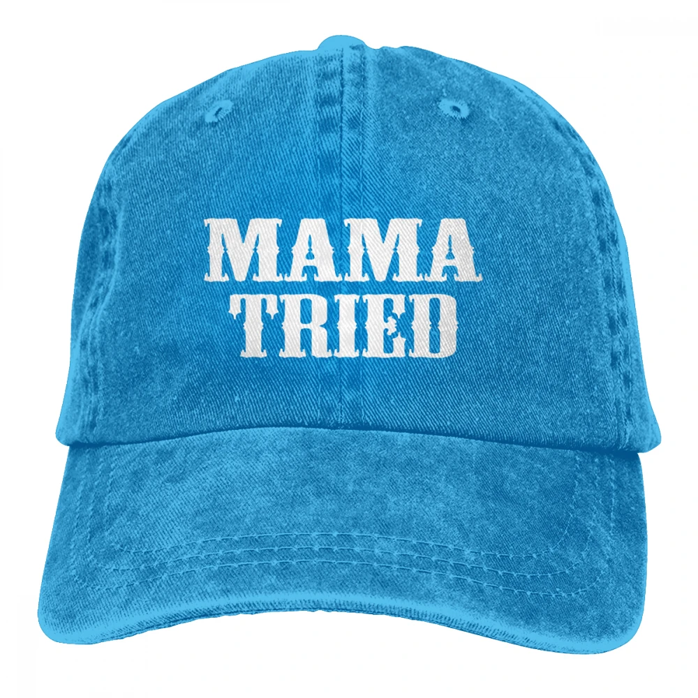 Mama Tried Casquette черные унисекс Мужские Женские джинсовые бейсболка с ремешком кепки Регулируемая шляпа для гольфа папа