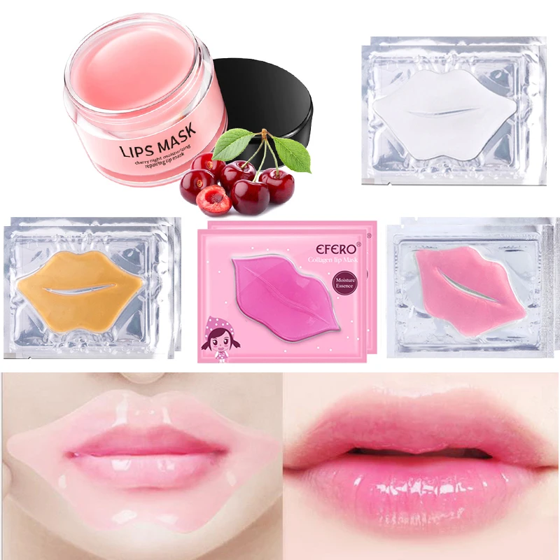 

EFERO Collagen Crystal Lip Mask Hydrating Repair Remove Lines Blemishes Lighten Lip Gel Mask Patches Moisture Essence Lip Care