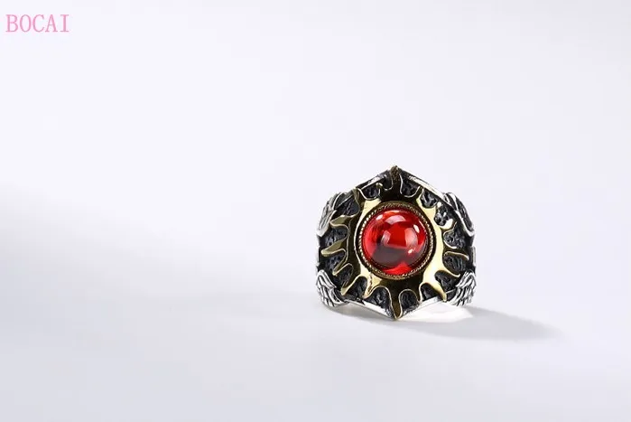 Новинка, S925 чистое серебро, солнце, Бог, Ретро стиль, индивидуальность, тренд, агрессивное, мужское тайское серебрянное кольцо, кольца для мужчин и женщин