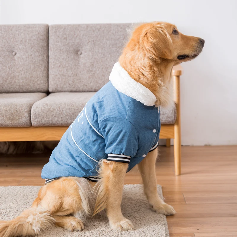 Hipidog Одежда для больших собак зимняя джинсовая куртка для собак Одежда для больших собак большая зимняя одежда