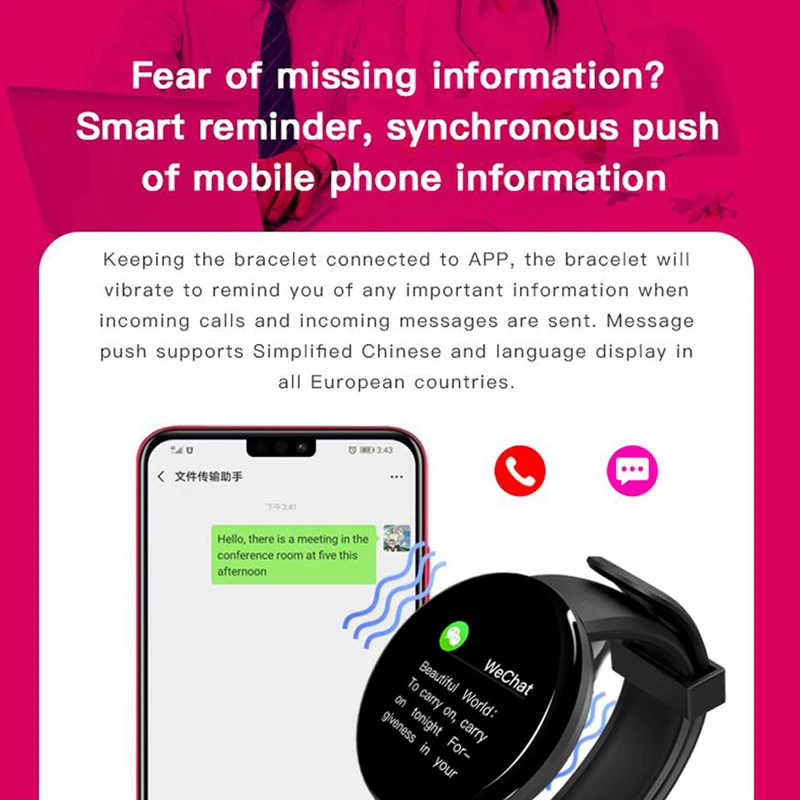 Фитнес-браслет кровяное давление Meansure для мужчин t Шагомер Смарт-браслет монитор сердечного ритма фитнес-трекер Смарт-часы для мужчин и женщин