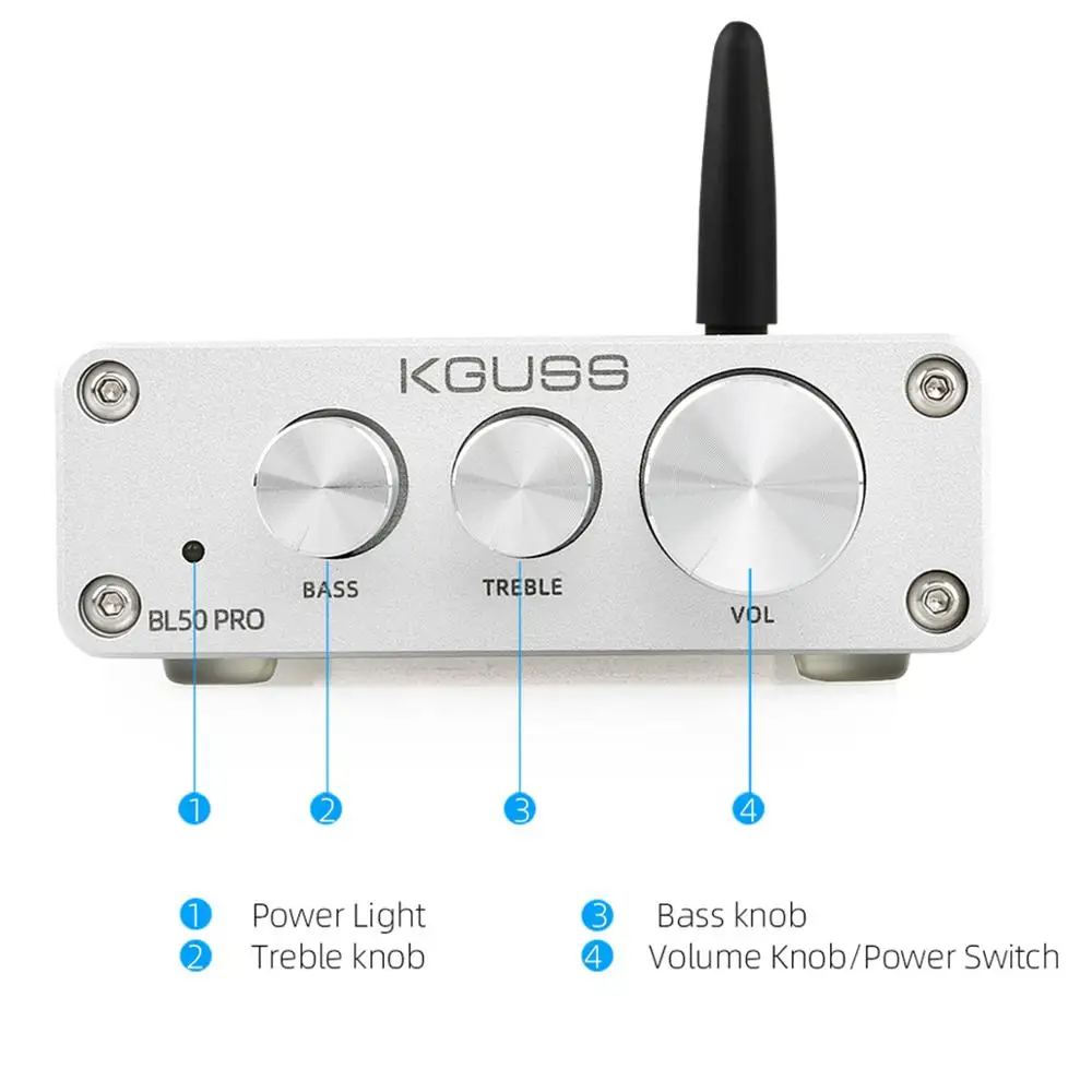 KGUSS BL50PRO TPA3116D2 QCC3003 Bluetooth 5,0 мини аудио; цифровой усилитель 50 Вт+ 50 Вт