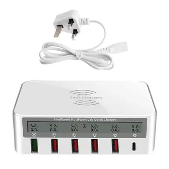 

Universal Universal 100W 5x USB QC 3.0 & Type C PD Fast Charger Adapter Qi Wireless Charger Station for iPhone ipad Samsung