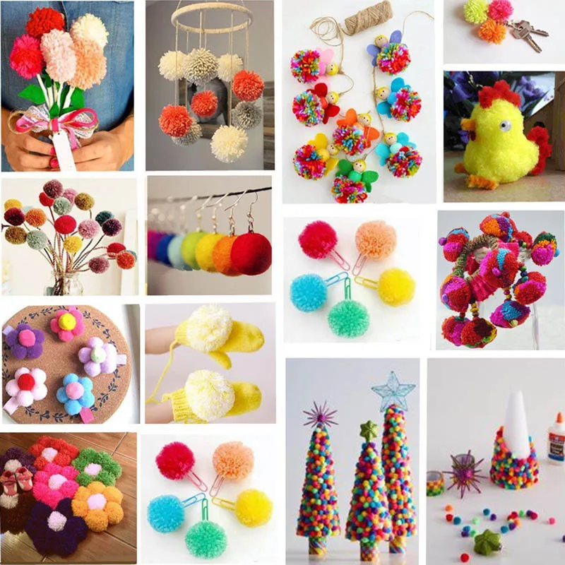 Новые 8 шт./компл. 4 Размер Pom Poms чайник и майка с помпонами, с цветочным принтом ткацкая игла Вязание DIY Инструменты для украшения свадьбы, дома, вечерние украшения инструменты