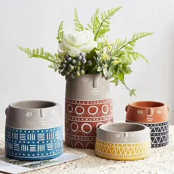 

HOME DECOR ARTISTICAL CERAMIC VASE FOR FLOWERS ABSTRACT HUMAN FACE NORDIC DECORATION HOME VASE LUXURY POT FOR DRIED FLOWER