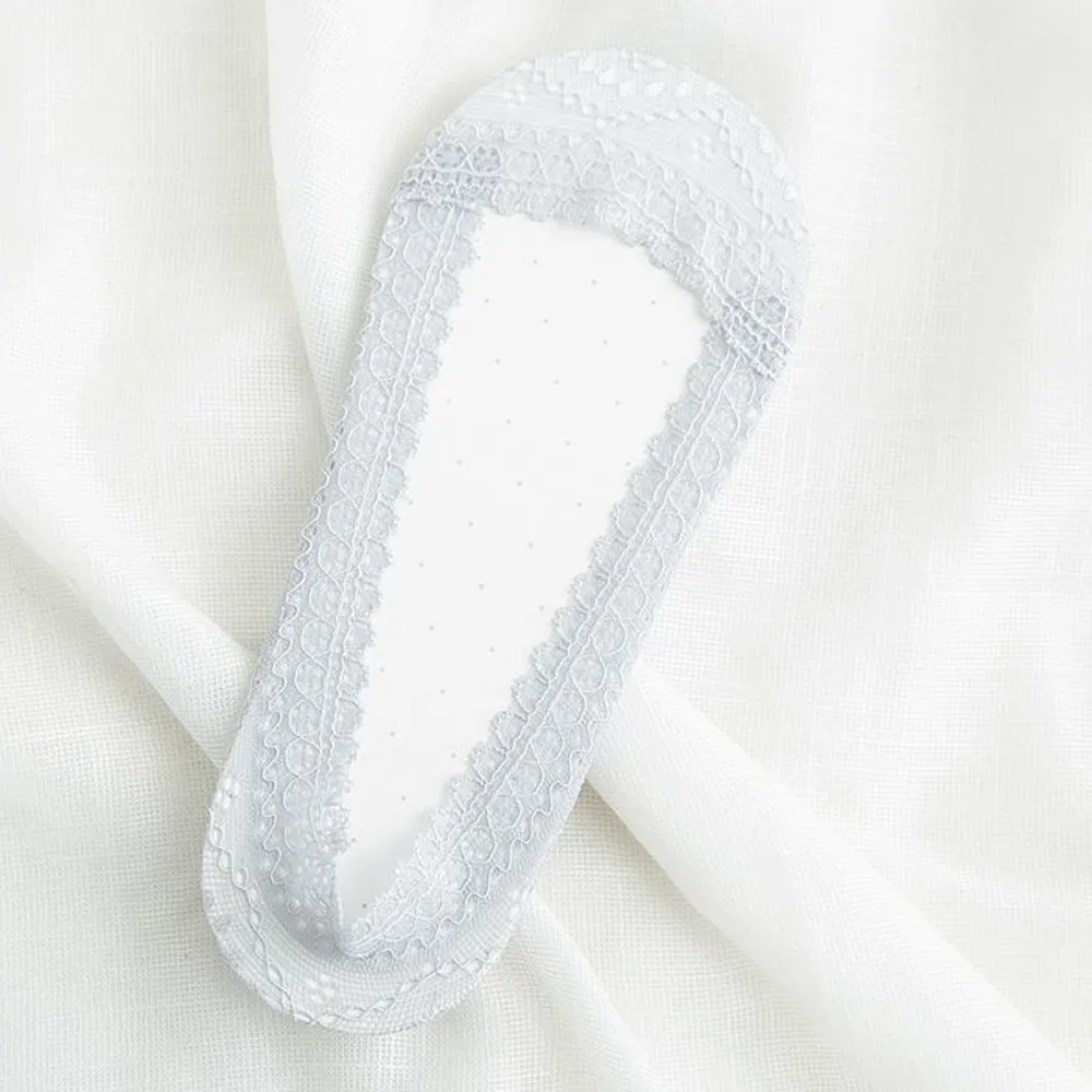 Женские хлопковые кружевные противоскользящие невидимые Носки с подкладкой, короткие Носки, Женские Носки