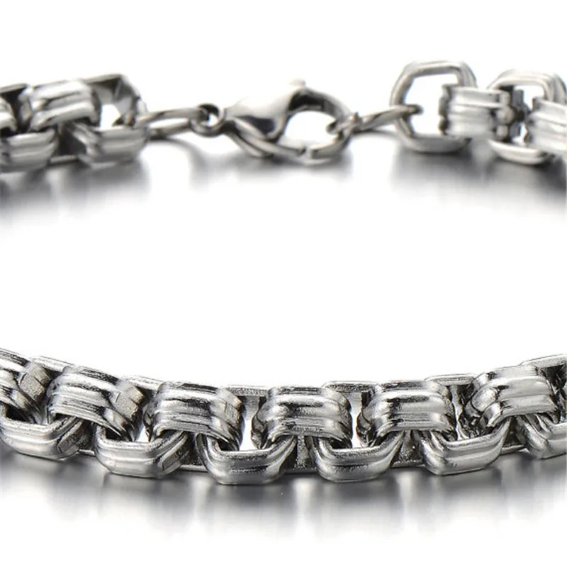 Серебряные браслеты с подвесками Мужская цепочка на руку браслеты из нержавеющей стали персонализированные подарки для мужчин аксессуары стимпанк