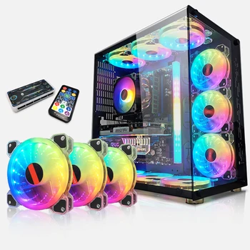 

RGB Case Fans 120mm Ultra-Quiet RGB Chassis Cooling Fans with Remote Controller Speed Adjustable Colorful Cooler QJY99
