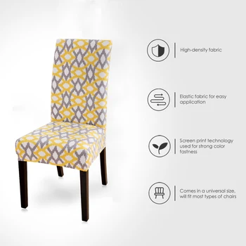 

Slip Cover for Chairs Modern Style Home Dining Room Chair Cover Washable Elastic Seat Cover Furniture Slipcover 1/2/4/6pcs