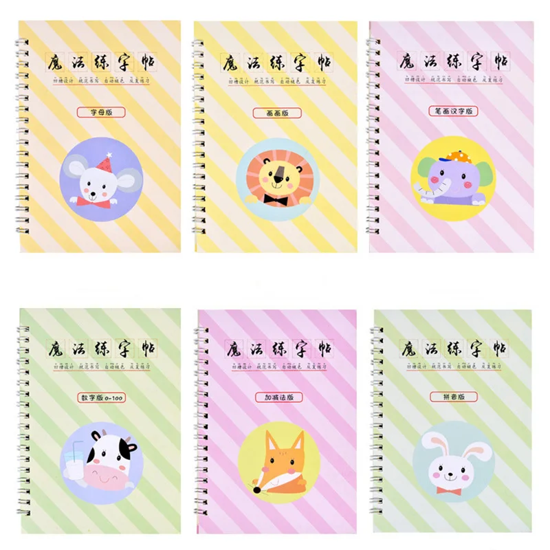 

8pcs Reusable English Alphabet Copybook Drawing Toys Hand Writing Groove Auto Fades Educational Toys For Children Kid Montessori