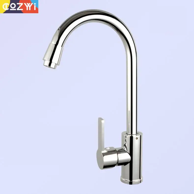 Kitchen Sink Faucet Single Handle Chorme Plate Brass Body Lead Free 360 Degree Rotation Sprayer Sink Tap Faucets