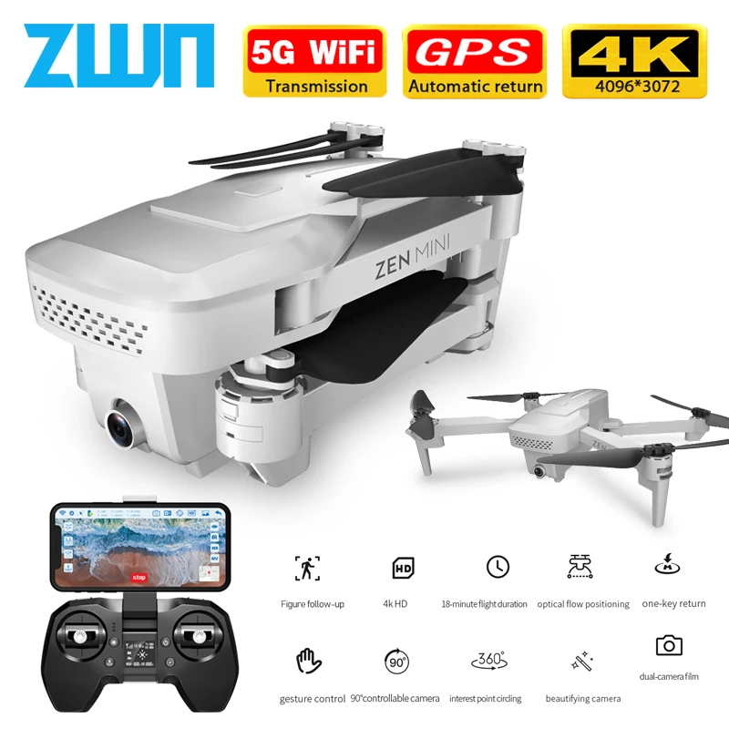 Visuo xs818 zen mini zangão gps com wifi fpv 4k hd câmera dupla fluxo óptico rc quadcopter siga-me mini dron vs e520s sg907