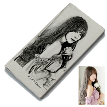 

2020 New long wallet men thin snap multi-card youth picture print banknotes hand-held bag customized photo clutch handbag wallet