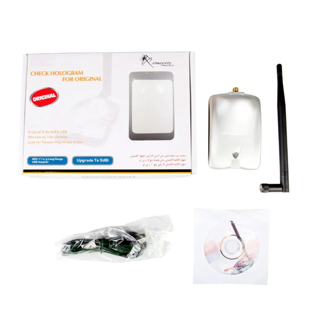 Чипсет Realtek RTL8187L беспроводной USB Wi Fi адаптер 54 Мбит/с Беспроводная карта с ALFA AWUS036H