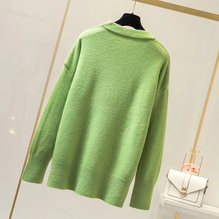 Кашемировый свитер Женская мода негабаритный свитер корейские пуловеры плюс размер зимняя одежда рукав «летучая мышь» однотонная Повседневная Новинка