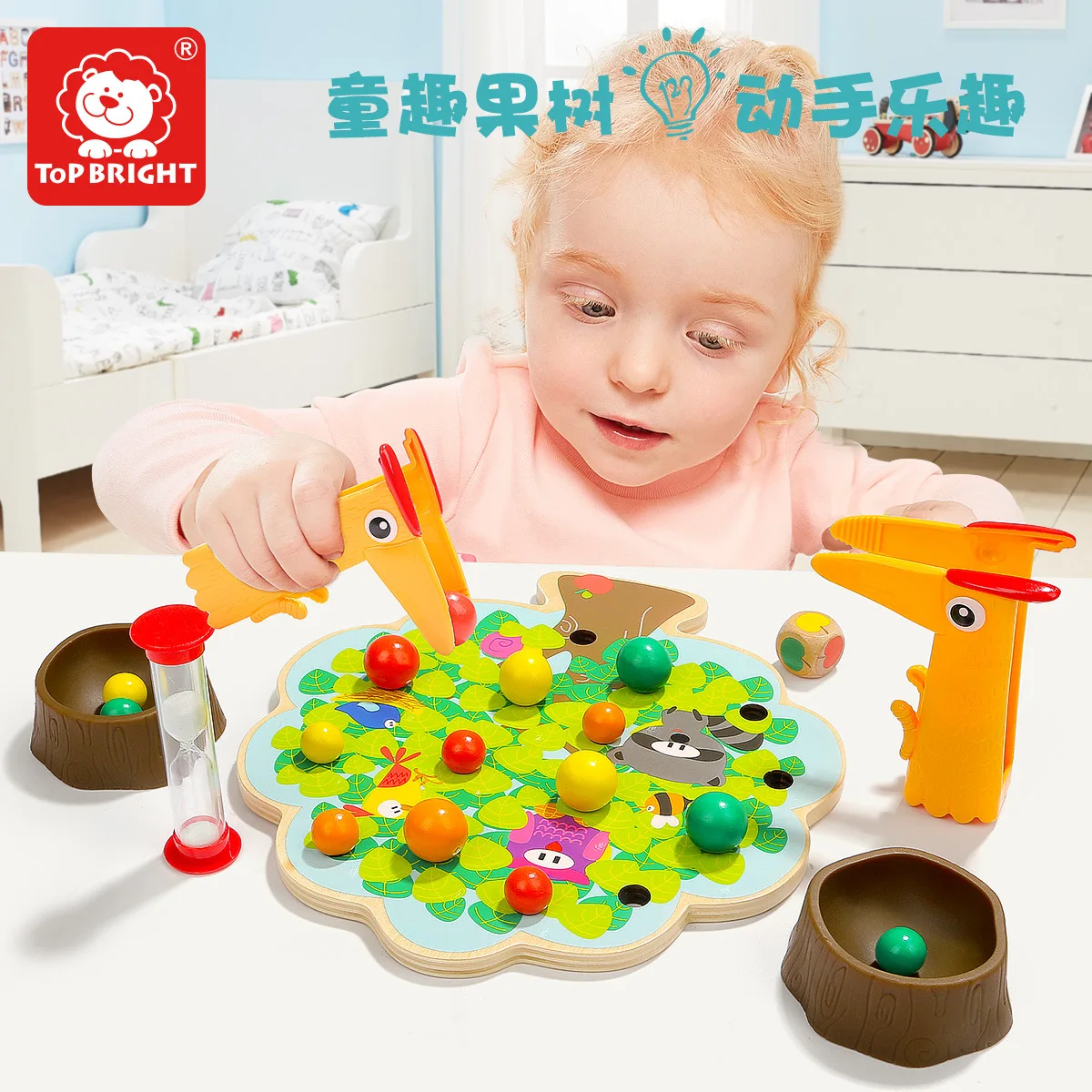 

TOPBRIGHT Birds Eat Fruit Clip Music Children Board Game Educational Game Small Toy Parent And Child Interactive Game Toy