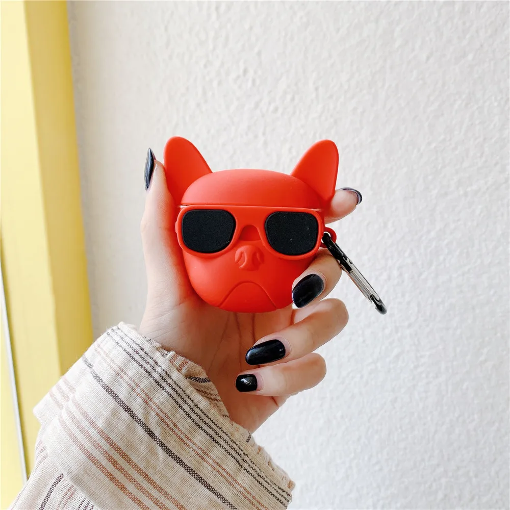Red Bulldog CHIPAL чехол s для Apple AirPods 2 мягкий мультяшный Aerobull бульдог для Air Pods протектор беспроводной чехол для наушников противоударный чехол - Цвет: Red Bulldog