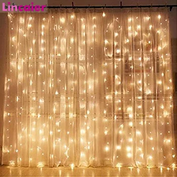 

3m 100/200/300 LED Curtain String Light Flash Fairy Garland 2020 Merry Christmas Decorations for Home Xmas 2021 Happy New Year