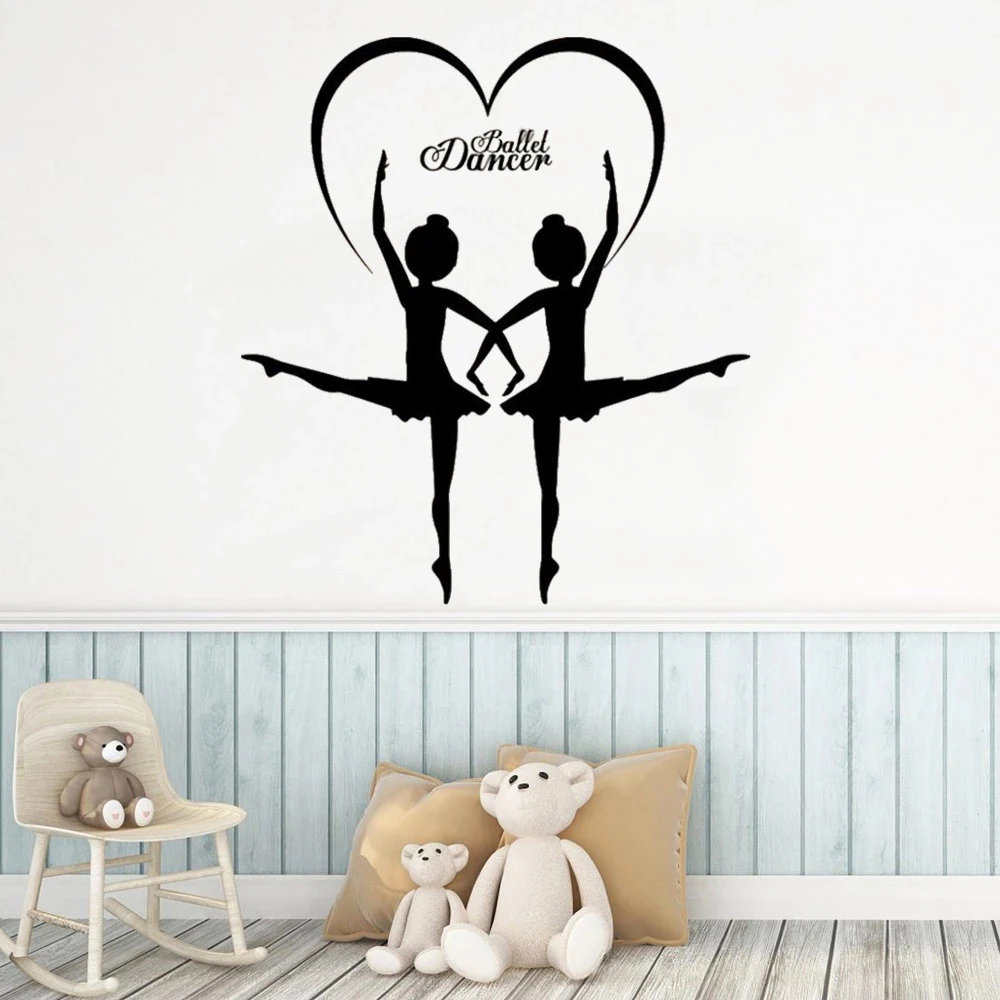 

Ballet Dancer Wall Decals Vinyl Girl Ballroom Dance Stickers Removable Murals Family decor Waterproof Wallpaper Poster DW7531