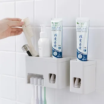 

Self-adhesive Toothbrush Storage Rack Wall Mounthed Hanging Storage Box Bathroom Toothpaste Holder Shelf Organizer