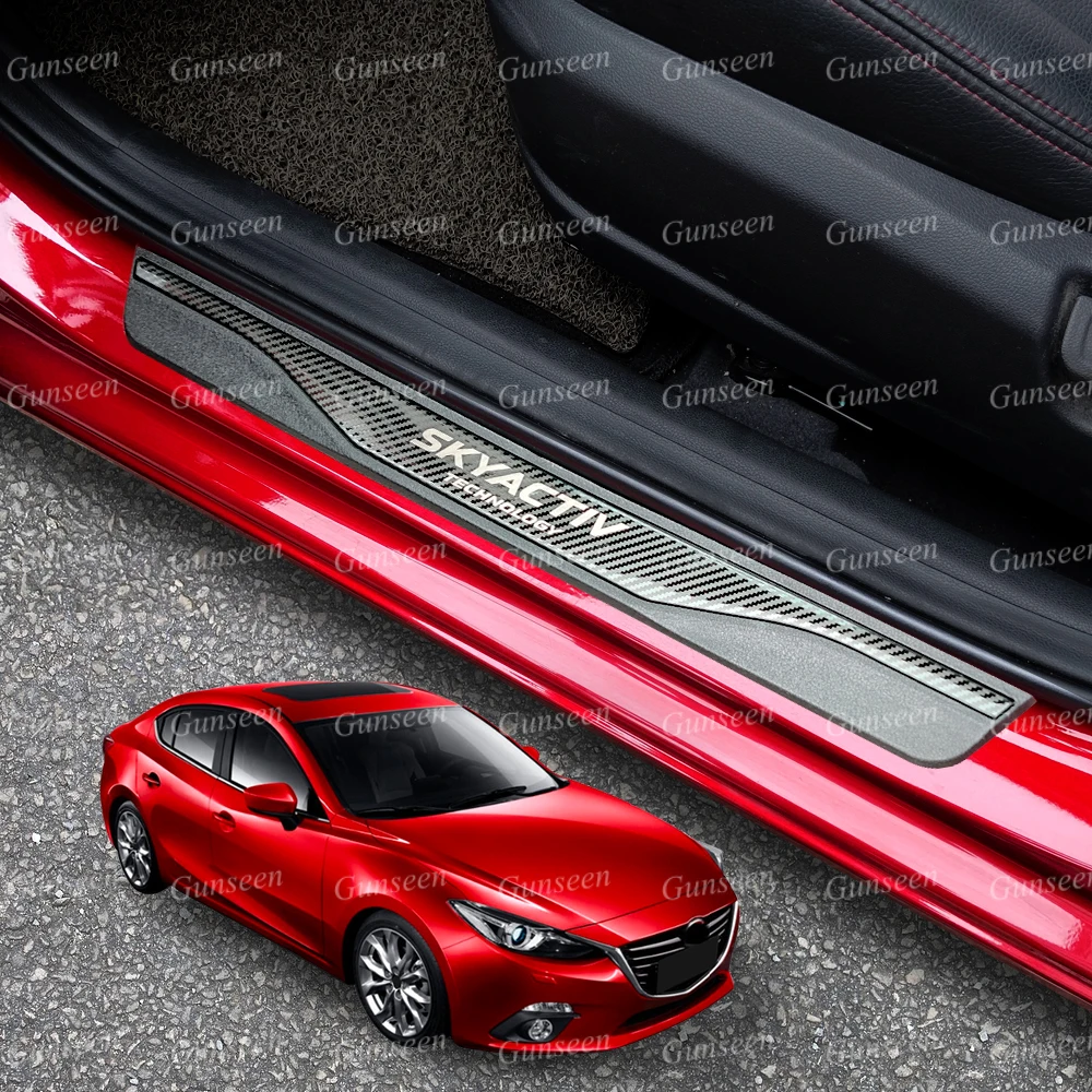 For Mazda 2 3 6 CX30 CX5 Door Sill Protector Accessories Car Threshold