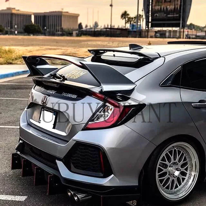 

High Quality ABS Plastic Unpainted Color Type-R Style Tail Wing Rear Trunk Spoiler Fit For Honda Civic Hatchback 2017 2018 2019
