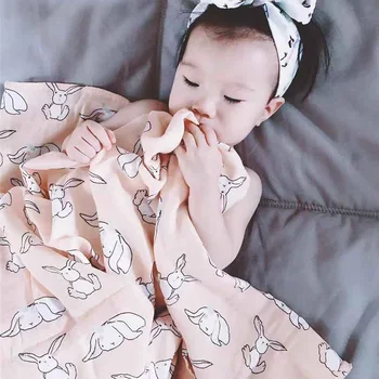 

Muslin Soft Natural Bamboo Fiber+Cotton Baby Blanket Cartoon Newborn Swaddles Bath Gauze Infant Wrap Sleepsack Stroller Cover