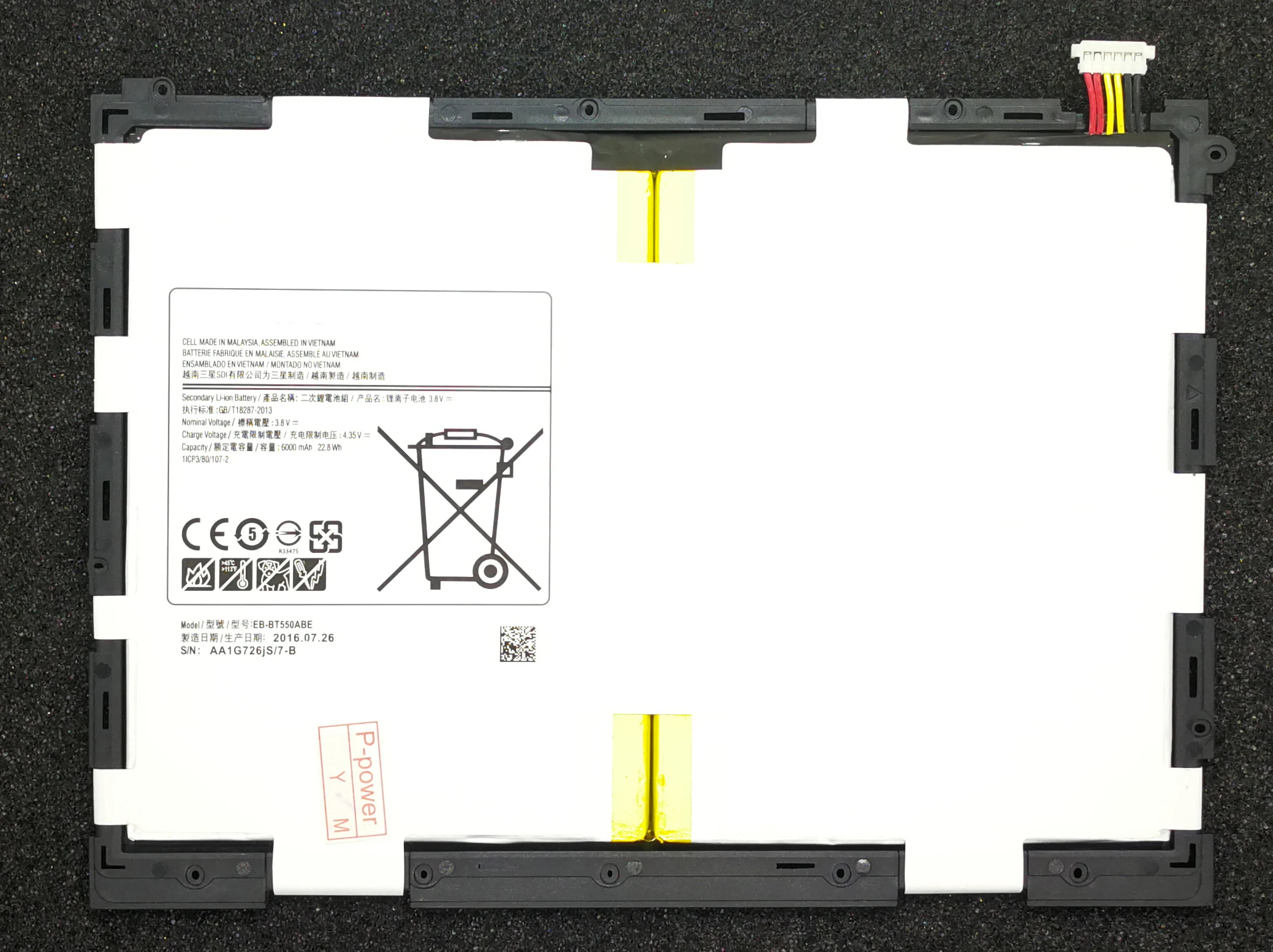 Оригинальные EB-BT550ABA EB-BT550ABE Аккумулятор для ноутбука Samsung GALAXY Tab A 9 7 T550 T555C P555C P550