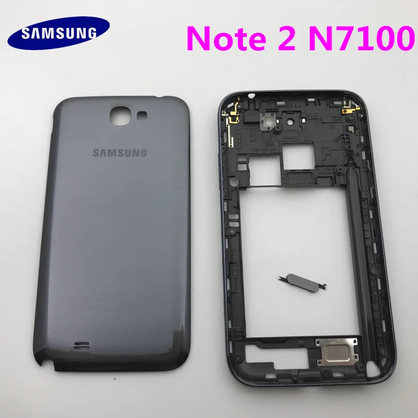 Для samsung Galaxy Note II 2 GT-N7100 N7100 Корпус чехол средняя рамка+ крышка батареи+ рамка наклейка+ Инструменты