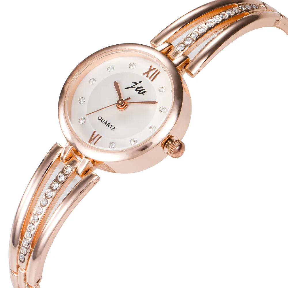 Женские новые часы из серебристого золота, Модные Аналоговые кварцевые наручные часы из нержавеющей стали, Круглый браслет, часы Relogio Feminino подарок#923