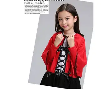 

New high quality Little Red Riding Hood cosplay costume princess halloween fancy dress clothing for Kids girl whole set