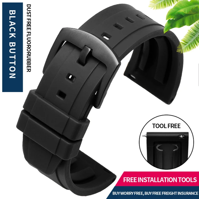 Rubber Watchbands For Seiko Apple Tudor Fluorine Waterproof Soft Silicone Watch  Strap 22mm Unisex Watch Bracelet Quick Release - Watchbands - AliExpress