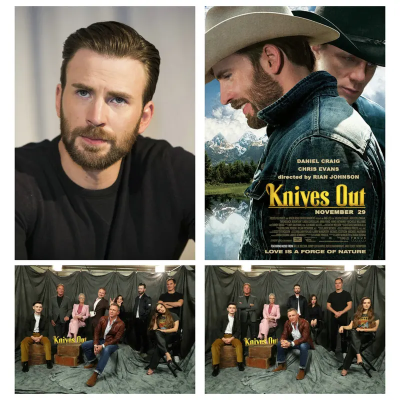 Бумажная карта 250GSM 2019 Moive Knives Out Poster Chris Evans Daniel Craig Ana de Armas Michael Shannon Jamie Lee сделай
