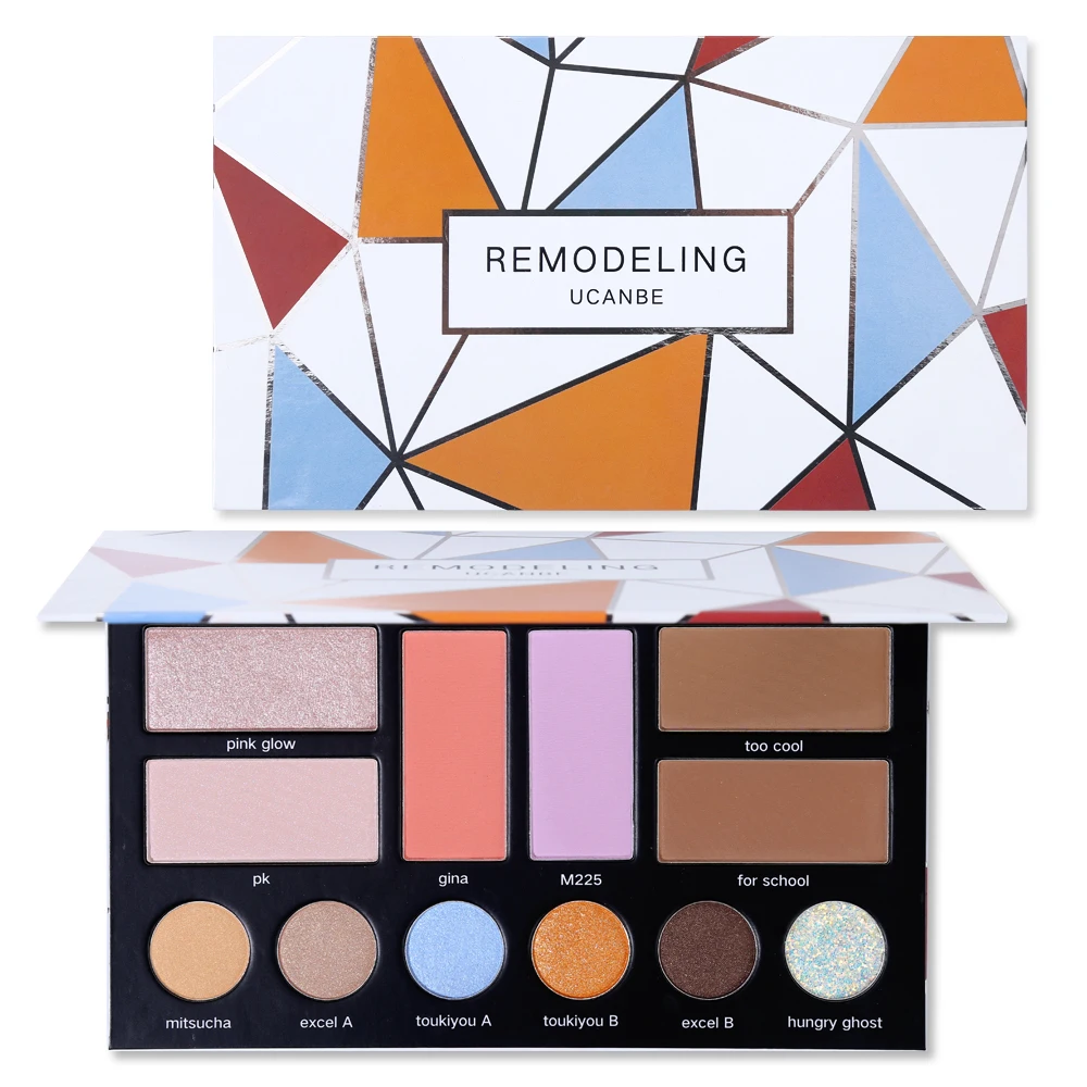 UCANBE Brand Eyeshadow Makeup Set Eye Shadow+Bronzer Contour+Blusher+Highlighter Glitter Shimmer Matte Pigment Powder Cosmetics UCANBE Brand Eyeshadow Makeup Set Eye Shadow+Bronzer Contour+Blusher+Highlighter Glitter Shimmer Matte Pigment Powder Cosmetics