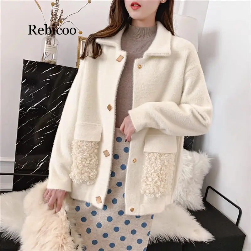 Best Price imitation mink cardigan velvet Jacket Women's Winter New thick short plush Coat Autumn Outerwear Best Price imitation mink cardigan velvet Jacket Women's Winter New thick short plush Coat Autumn Outerwear