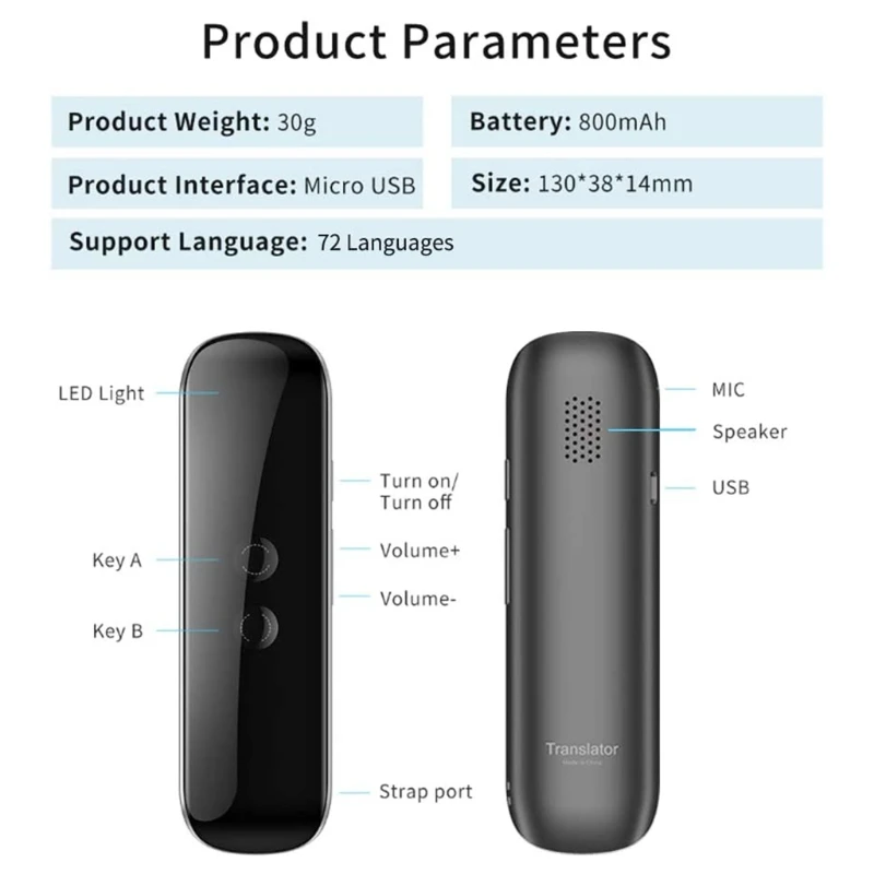 Language Translator Device Classic Language Translator Device in Real for Time Voice 72 Languages for Smart Translations