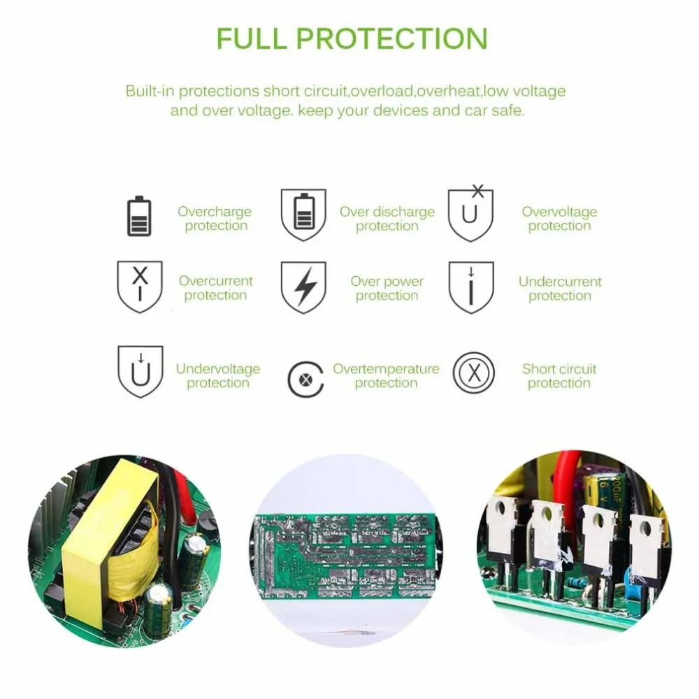 4000 Вт автомобильный инвертор зарядное устройство DC 12 V/24 V к AC 220V синусоидальный преобразователь интерфейсов трансформатор напряжения адаптер