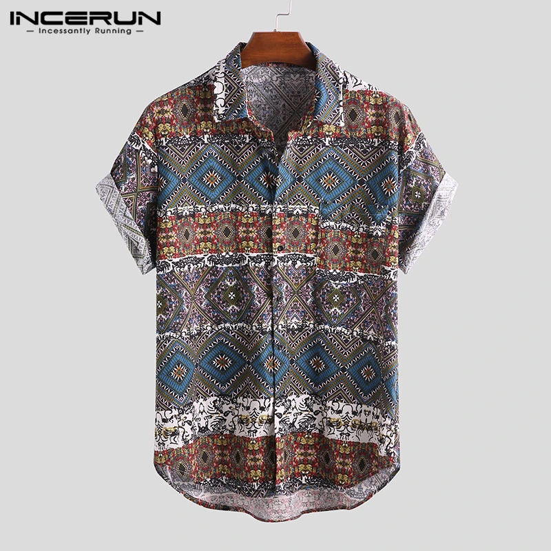 メンズビーチハワイシャツ熱帯夏半袖シャツ男性服カジュアルルースコットンボタンダウンシャツプラスsize8 Casual Shirts Aliexpress