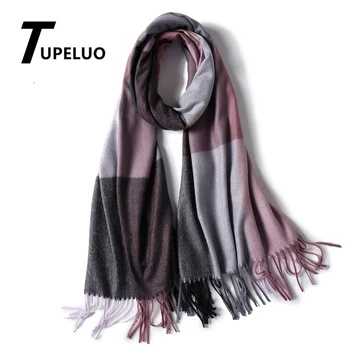

Plaid Scarf Winter Warm for Women 2020 New Classic Casual Shawls and Wraps High Quality Thick Pashmina Cashmere Blanket Scarves