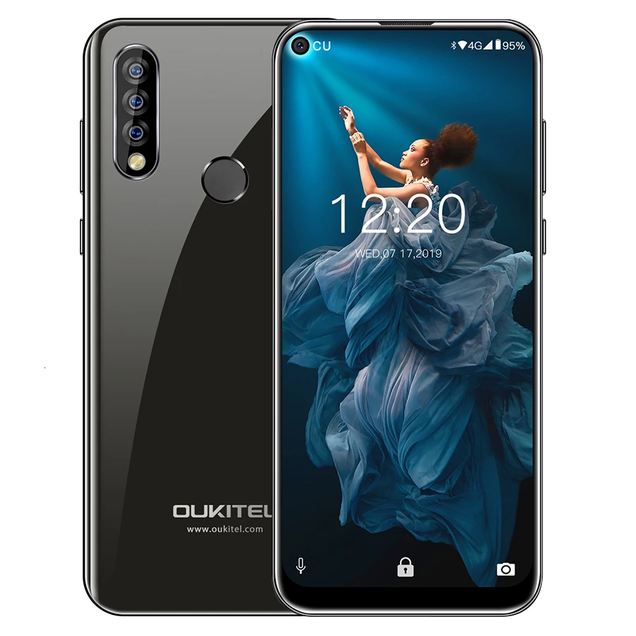Black OUKITEL C17 Pro 6,3" Android 9,0 мобильный телефон 4G ram 64G rom MTK6763 Восьмиядерный двойной 4G LTE задняя Тройная камера смартфон - Цвет: Black