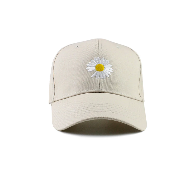 new cotton baseball cap chrysanthemum pattern caps men women Rose embroidery cap outdoor adjustable sports hat EXO GD pmo cap - Цвет: Beige-4