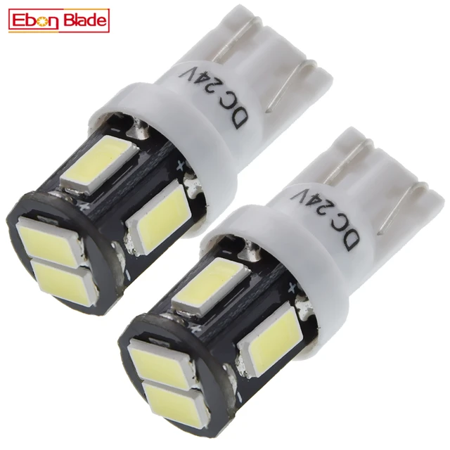 2pcs 24v 24 Volt Truck T10 194 168 W5w Car Led Light Bulb 5630 6smd White  6000k Side Wedge Marker Clearance License Plate Lamp - Signal Lamp -  AliExpress