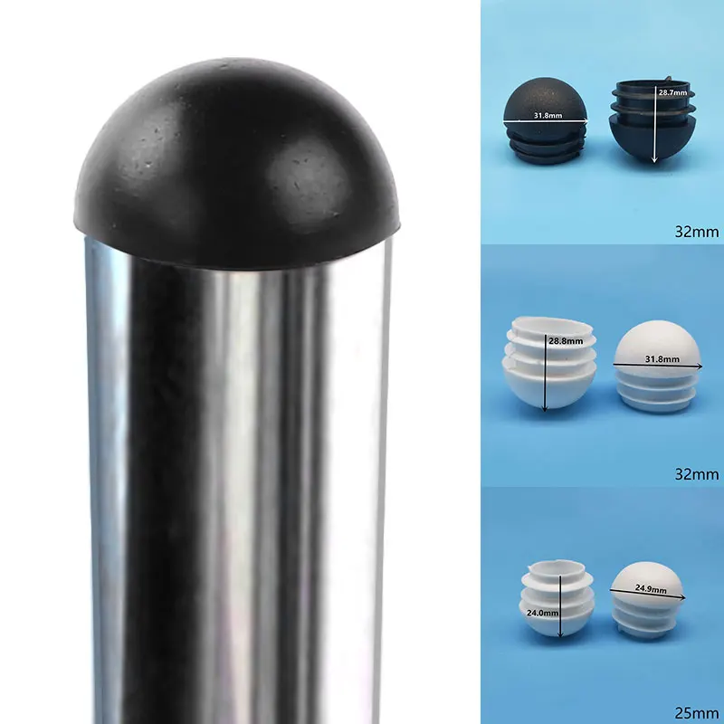 

10Pcs 16/19/22/25mm Domed Round Blanking End Caps Tube Pipe Inserts Plug Table Chair Leg End Caps Dust Cover Floor Protector