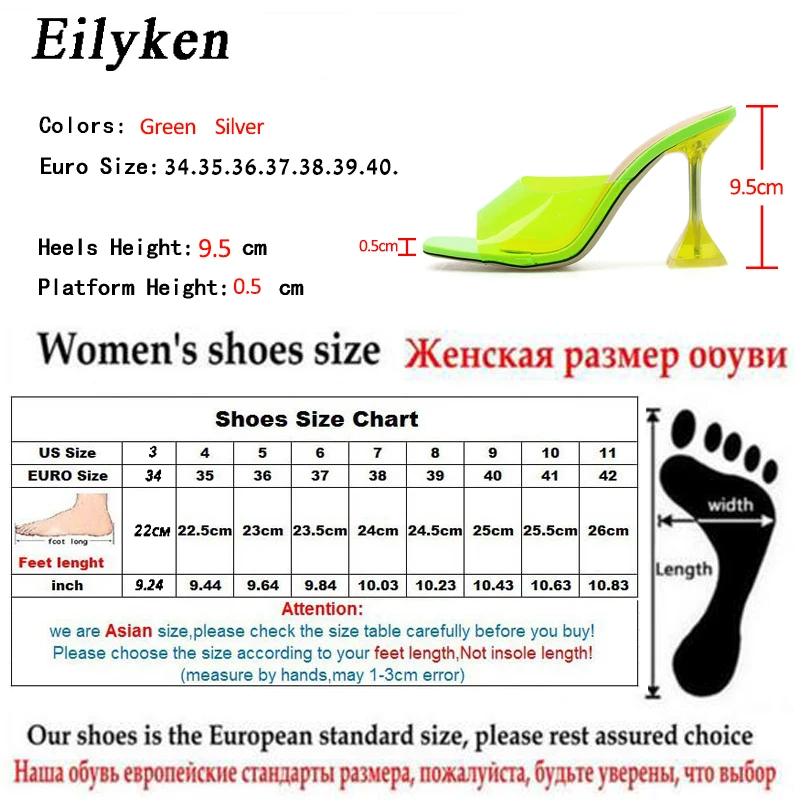 Eilyken/оранжевые и Серебристые тапочки из ПВХ-желе с открытым носком на высоком каблуке; женские прозрачные тапочки из плексигласа; прозрачные Босоножки на каблуке; размер 42